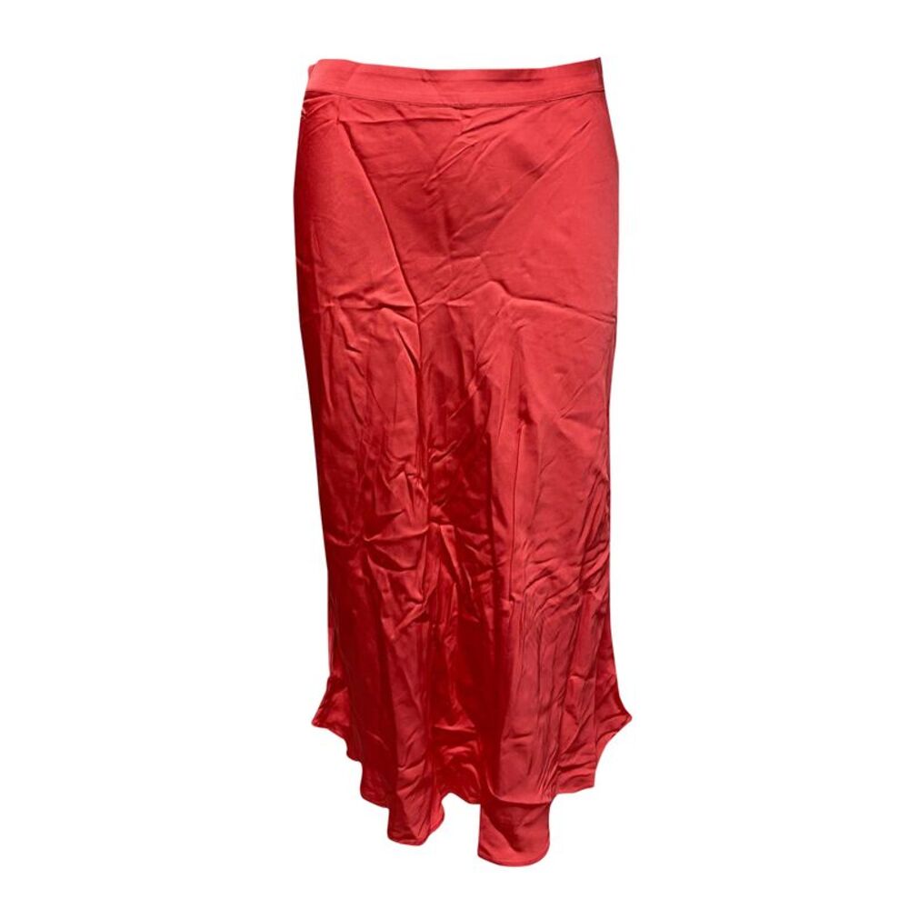 Claudie Pierlot Selma Flared Midi Skirt in Pink Viscose